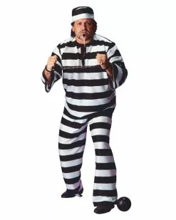 Plus Size Convict Man Costume For Adult