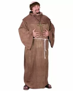 Medieval Monk With Wig Plus Costume