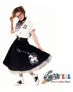 Plus Size Black And White Complete Poodle Outfit Costume For Adu